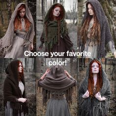 Custom-made Handwoven Hooded Shawl in the Colors of Your Choice. Please Contact Before Purchase. - Etsy Hooded Shawl, Cape With Hood, Hooded Cowl, Primary And Secondary Colors, Thick Yarn, Beautiful Textures, Larp, Shawls And Wraps, One Color