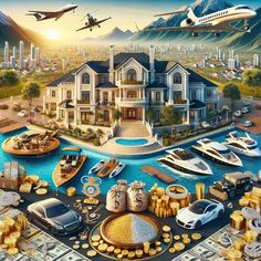 Experience the essence of opulence with this AI-generated image. It features a lavish mansion, upscale cars, private jets, yachts, and gold bars, amidst a stunning landscape. 🏦💎💵
#WealthManifestation #Luxury #Success #Prosperity #Opulence #Affluence Click the link to know more about wealth manifestations. Success Pics, Billionaire Mansions, Best Friends Day Quotes, Friends Day Quotes, Quotes Abundance, Male Angels, Best Friend Day, Wealthy Lifestyle