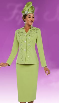 Fifth Sunday 52867-KI ( 3pc PeachSkin Ladies Skirt Suit For Sunday ) Sunday Dress Church, First Lady Church Suits, Church Lady Hats, Church Suits And Hats, Ladies Dress Hats, Woman Suit, Women Church Suits, Classy Suits, Women Church