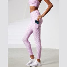 Checkered Leggings. A comfortable fit with a sporty look for workouts, yoga or just hanging out. Feel comfortable and look great. Detail: Quick Dry/BreathableDetail: Side & Back PocketsWaist Type: HighMaterial: (75%) Nylon, (25%) Spandex Tight Sportswear Leggings For Light Exercise, Sportswear Full-length Leggings For Light Exercise, Full Length Sportswear Leggings For Light Exercise, Casual Gym Tights With Elastic Waistband, Sporty Purple Yoga Leggings, Casual Tights With Elastic Waistband For Gym, Casual Tights With Elastic Waistband For Workout, Casual Gym Tights, Casual Compressive Yoga Pants For Loungewear