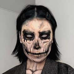 Skeleton Makeup Ideas, Skeleton Halloween Makeup, Scary Face Paint, Halloweenský Makeup, Creepy Makeup, Creepy Halloween Makeup, Halloween Makeup Ideas, Face Paint Makeup