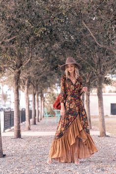 Spring New Dress Women Long Sleeve Vintage Print Dress Maxi Dress – Cloth Arlo Full Sleeve Maxi Dress, Sandal Tali, Stile Boho Chic, Mode Hippie, Estilo Hippie, Mode Boho, Maxi Dress Pattern