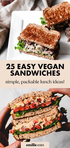 the 25 easy vegan sandwiches are packed with fresh ingredients