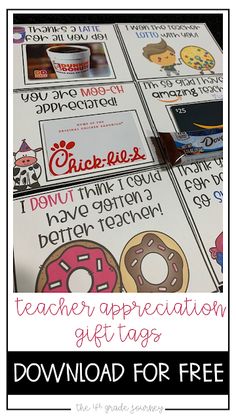 teacher appreciation gift tags with the text, i don't know what they are