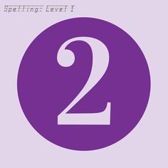 a purple circle with the number two in it's center and words spelling level i