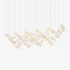 some white and gold stars hanging from strings