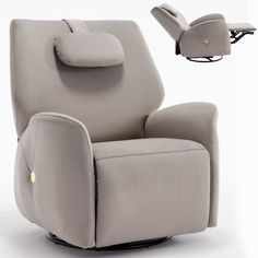 the reclining chair is upholstered and ready to be used as an office chair