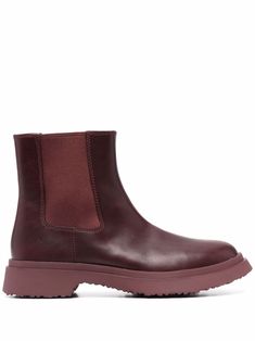 Shop Camper Walden chelsea boots with Express Delivery - FARFETCH Camper Shoes, Three Tier, Environmental Impact, Burgundy Red, Leather Working, Calf Leather, Chelsea Boots, Rubber Sole, Chelsea