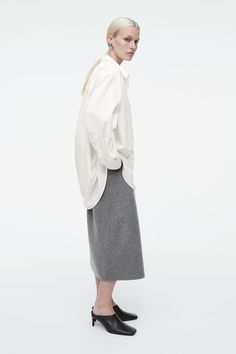 OVERSIZED CURVED-HEM SHIRT - WHITE - Shirts - COS