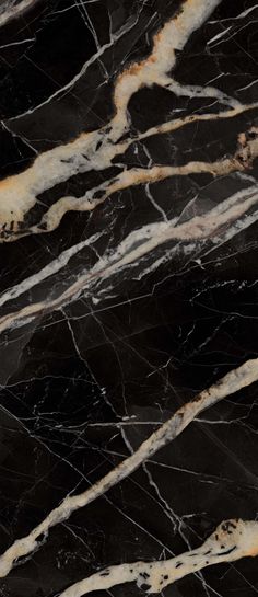 a black and white marble surface with gold veining on the edges is seen in this image