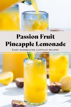 passion fruit pineapple lemonade is an easy cocktail recipe