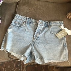 H&M Denim Jean Shorts. Size 14. H&m High Waist Denim Blue Jeans, H&m Denim Blue Bottoms With Pockets, H&m Denim Blue Straight Leg Bottoms, H&m Straight Leg Denim Blue Bottoms, H&m High Rise Casual Bottoms, H&m High Waist Dark Wash Bottoms, H&m Casual Cotton Jean Shorts, H&m Casual High Rise Bottoms, H&m Denim Blue Jeans For Spring