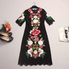 Lace Flowers Embroidery Luxury Short Sleeve Knee-length Black Dress 





 size

 US size

 bust


 waist


 hip


 length




 S

2

84 


66


114


104




 M

4-6

88 


70 


 118


105 




 L

8

92 


74 


 122


106 




 XL

10

96 


 78


 126


 107




 



Description Multicolor A-line Dress With Floral Embroidery, Fitted Midi Length Embroidered Dress, Fitted A-line Dress With Intricate Embroidery, Elegant Summer Dress With Multicolor Embroidery, Intricate Embroidery A-line Fitted Dress, Fitted Embroidered Midi Dress With Floral Print, Fitted Floral Print Embroidered Midi Dress, Fitted Floral Applique Midi Dress, Fitted Midi Dress With Floral Embroidery