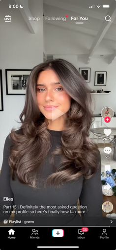 Bridesmaid Hairstyles Dark Brown, Blowout For Thick Hair, Blow Out Curls On Black Hair, Brunette Bouncy Blow Dry, Blow Out Wedding Hair Down, Bitter Brown Hair, Rhegan777 Hair, Big Blow Out Hair, Blowave Hairstyles