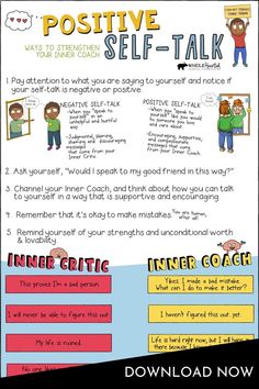 a poster with the words positive self talk