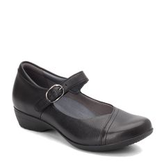 Peltz Shoes  Women's Dansko Fawna Loafer Black 5501-020200 Mary Jane Leather Shoes With Removable Insole, Mary Jane Work Flats With Removable Insole, Mary Jane Flats For Workwear, Flat Heel Mary Janes With Removable Insole For Work, Workwear Mary Janes With Removable Insole And Round Toe, Classic Closed Toe Mary Janes For Work, Office Mary Jane Slip-on Flats, Workwear Mary Janes With Medium Width Almond Toe, Mary Janes With Almond Toe For Workwear