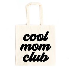 Looking for a cute tote bag to carry all your essentials this summer? This cute Cool Mom Club bag will be perfect to add to your collection. Perfect for a day at the beach or every day life! Cute Travel Shoulder Bag With Letter Print, Cute Letter Print Shoulder Bag For Travel, Trendy Cotton Bags For Vacation, Trendy Summer Canvas Bag For Weekend, Trendy Summer Weekend Canvas Bag, Trendy Weekend Tote Bag, Trendy Tote Bags For Weekend, Trendy Cotton Beach Bag For Daily Use, White Cotton Beach Bag For Weekend