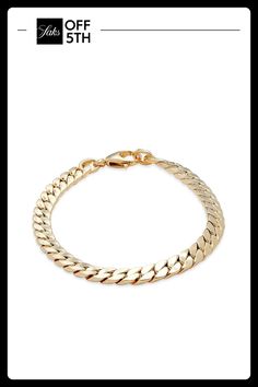 Exclusively At Saks Off Fifth. Crafted From 14k Yellow Gold, This Flat Cuban Chain Bracelet Makes A Versatile Addition To Your Collection. 14k Yellow Gold Hollow Fill Lobster Clasp Made In Italy Size Length, About 7" Width, About 0.2" (5mm) Click Here For A Guide To Jewelry & Watches. Center Core - Jewelry Trunk > Saks Off 5th. Saks Fifth Avenue. Gold Cuban Chain, Cuban Chain Bracelet, Cuban Chain, Mother's Day Gift, Bracelet Making, Chain Bracelet, Saks Fifth, Home Gifts, Saks Fifth Avenue