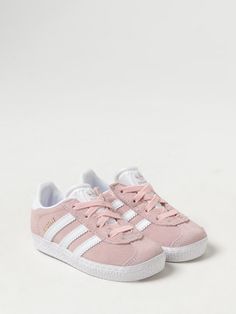 Sneakers ADIDAS ORIGINALS Kids color Pink Sporty Pink Sneakers With Elastic Laces, Pink Sneakers With Elastic Laces For Streetwear, Pink Sneakers With Elastic Laces And Round Toe, Pink Round Toe Sneakers With Elastic Laces, Pink Sporty Canvas Shoes With Gum Sole, Sporty Low-top Running Shoes For School, Casual Pink High-top Running Shoes, Pink Adidas Lace-up Sneakers, Casual Pink Skate Shoes With Rubber Sole