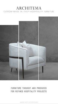 an advertisement for the furniture company architema, which has been designed to look like it