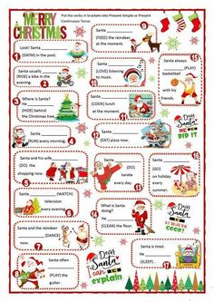 a christmas poster with santa claus and other things to do in the holiday season, including gifts