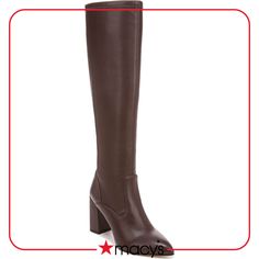 in stock Fall Formal Heeled Boots In Faux Leather, Brown Faux Leather Heeled Boots For Office, Office Brown Faux Leather Heeled Boots, Fall Leather Knee-high Boots For Office, Wide Calf Faux Leather Heeled Boots For Fall, Tall Leather Heeled Boots For Fall, High Leather Heeled Boots For Fall, Fall Faux Leather Knee-high Boots For Work, Faux Leather Knee-high Boots With Leather Lining For Work