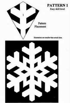 an origami snowflake pattern is shown in black and white