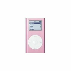 an ipod is shown in pink on a white background