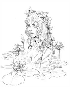 Naiad by JowieLimArt on DeviantArt Fairy Drawings, 다크 판타지, Pencil Art Drawings, Mermaid Art, Cool Art Drawings, Art Drawings Sketches, Art Sketchbook