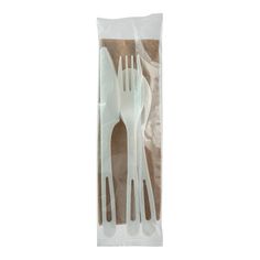 plastic forks and spoons in a bag