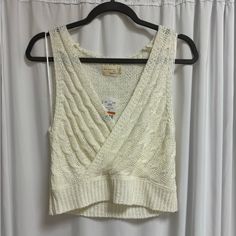 Knit Top By Dreamers By Debut. Never Worn Before. Nwt! Fast Shipping!! 1-2 Day Shipping Item Is Stored In A Smoke Free Home! Feel Free To Reach Out With Any Questions Or Clarification. 5 Stars Seller White Knit V-neck Crop Top, Casual White Open Knit Sweater Vest, Beige Knitted Crop Top, Soft Knit Sweater Vest For Spring, Casual White Knitted Top, Spring Cropped Cable Knit Top, Casual Knit V-neck Crop Top, Spring Cable Knit Cropped Top, Casual Knitted V-neck Top