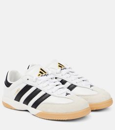 Samba Millenium leather sneakers in white - Adidas | Mytheresa Shoes Sneakers Adidas, Adidas Samba, Adidas Online, Designer Heels, White Adidas, Sneakers White, Adidas Shoes, Leather Sneakers, Wedge Heels