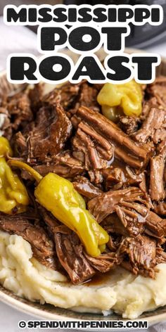 a plate filled with mashed potatoes and beef