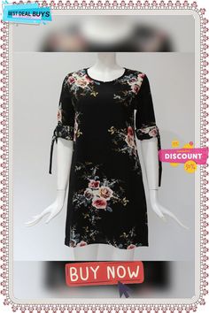 Women Chiffon Floral Print Mini Dress Boho Beach Half Sleeve Elegant Dress Black Dresses Elegant Dress Black, Chiffon Floral, Dress Boho, Floral Chiffon, Boho Beach, Black Dresses, Printed Mini Dress, Elegant Dress, Half Sleeve