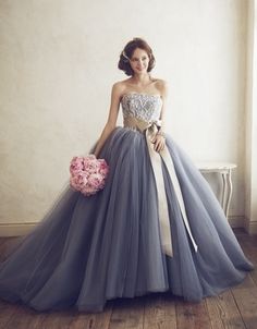 Love this! Grey Prom Dress, Dresses Ball Gown, Prom Ball Gown, Lace Formal Dress, Long Prom Dresses, A Line Wedding Dress, A Line Prom Dresses, Gown Prom, Gray Weddings