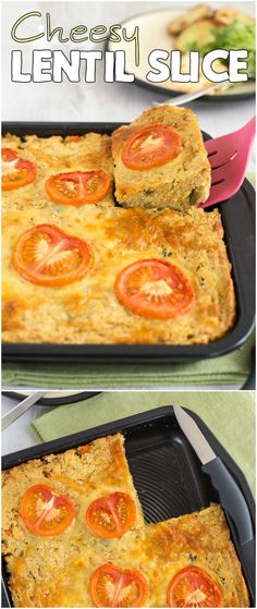 an image of a casserole with tomatoes on it