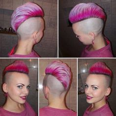 Wash Out Hair Color, Bald Beauty, Extreme Hairstyles, Mohawks, Fashion Feminine, Extreme Hair, Mohawk Hairstyles