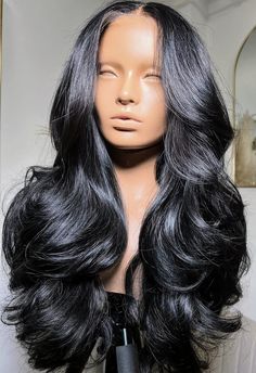 Hair Inspp, Prom Wig, Taller Girlfriend, Layers And Curtain Bangs, Fluffy Wig, Desired Appearance, 30th Birthday Photoshoot