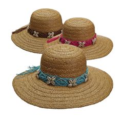 Handmade hats designed by John Callanan. Braided raffia capeline -floppy- hat. Macrame band with shell accent. Inner drawstring to adjust fit. One size fits most. 100% raffia Straw Beach Hat For Vacation, Straw Hat For Beach Vacation, Vacation Beachwear Straw Hat, Wide Brim Sun Hat For The Beach, Wide Brim Sun Hat For Beach, Wide Brim Beachwear Sun Hat For The Beach, Beachwear Wide Brim Sun Hat For Beach, Brimmed Straw Hat For The Beach, Adjustable Brimmed Bucket Hat For Sunbathing