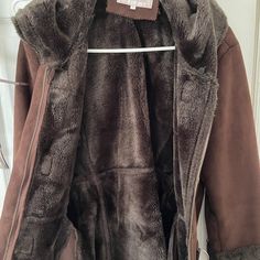 Amazing Condition - Was In My Rotation This Past Year And Always Received So Many Compliments Not To Mention It’s Super Warm. I Am 5’2 And It Falls At My Mid Upper Thigh Approx. Elegant Hooded Outerwear With Faux Fur Lining, Calvin Klein Brown Outerwear For Fall, Elegant Calvin Klein Winter Outerwear, Calvin Klein Long Sleeve Outerwear For Fall, Calvin Klein Long Sleeve Fall Outerwear, Calvin Klein Outerwear For Cold Weather In Fall, Calvin Klein Outerwear For Fall Cold Weather, Calvin Klein Fall Outerwear For Cold Weather, Brown Vintage