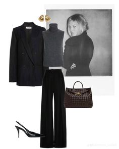 Black Le Pliage Outfit, City Chic Aesthetic, Black Classic Pants Outfit, Black Pants Outfit Aesthetic, Winter Professional Outfits, Black Work Outfit, Classy Wardrobe, Money Clothes, Uni Outfits