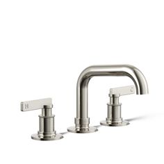 two handle bathroom faucet in brushed steel