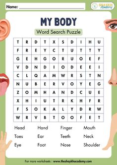 the word search page for my body