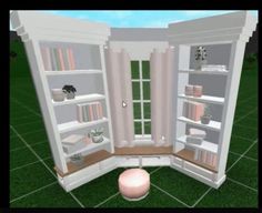 Bloxburg Seating Area Ideas, Bloxburg Bookcase Ideas, Space Fillers Bloxburg, Bloxburg Bookshelf Ideas, Bloxburg Space Fillers, Bloxburg Library, Bloxburg Building Hacks, Building Hacks