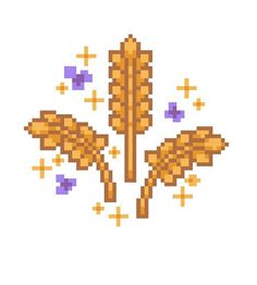 an image of a pixel art style leaf