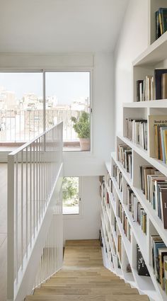 there are many books on the shelves in this room and it is very nice to see