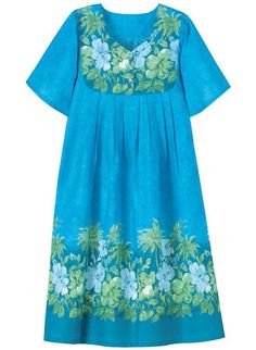 Border Print Patio Dress at AmeriMark.com. #borderprintdress #patiodress #muumuu Border Print, Apartment, Patio, Summer Dresses, Quick Saves, Clothes, Patios