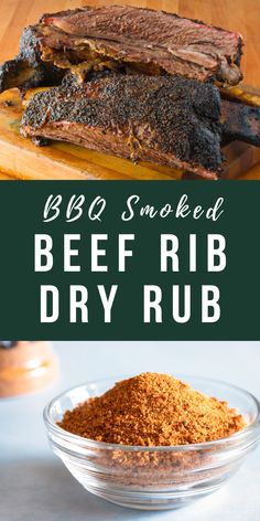 bbq smoked beef rib dry rub in a glass bowl