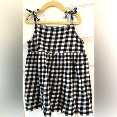 Cute Black And White Tank Top For Kids. Size 7. Never Worn. Will Not Trade Black Summer Playwear Tops, Black Spring Playwear Tops, Black Cotton Tops For Playwear, Casual Black Tops For Playwear, Black Casual Playwear Tops, Casual Black Playwear Tops, Cute Black And White, Kids Black, White Tank Top