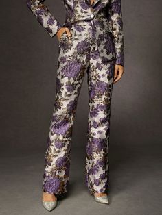 Come to Stylewe to buy Fashion Pants at a discounted price, SPU: 1IFA87E581, Color: Purple, Pattern:Floral, Pants type:Flare Pants. Fall Purple Trousers, Elegant Purple Long Pants, Elegant Long Purple Pants, Purple Straight Pants For Fall, Purple Trousers For Fall, Elegant Purple Straight Leg Bottoms, Elegant Purple Pants For Fall, Elegant Purple Bottoms With Pockets, Elegant Purple Ankle-length Pants